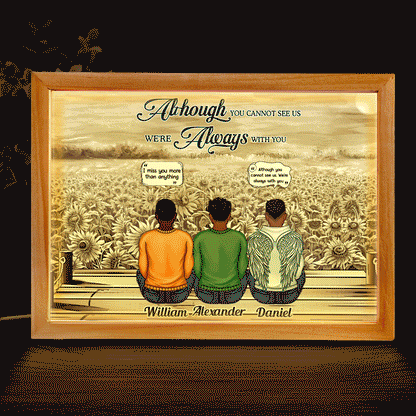 Always On Our Minds Forever In Our Hearts - Memorial Gift For Family, Siblings - Personalized Picture Frame Light Box