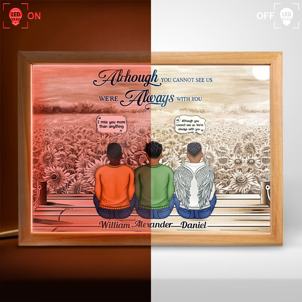 Always On Our Minds Forever In Our Hearts - Memorial Gift For Family, Siblings - Personalized Picture Frame Light Box