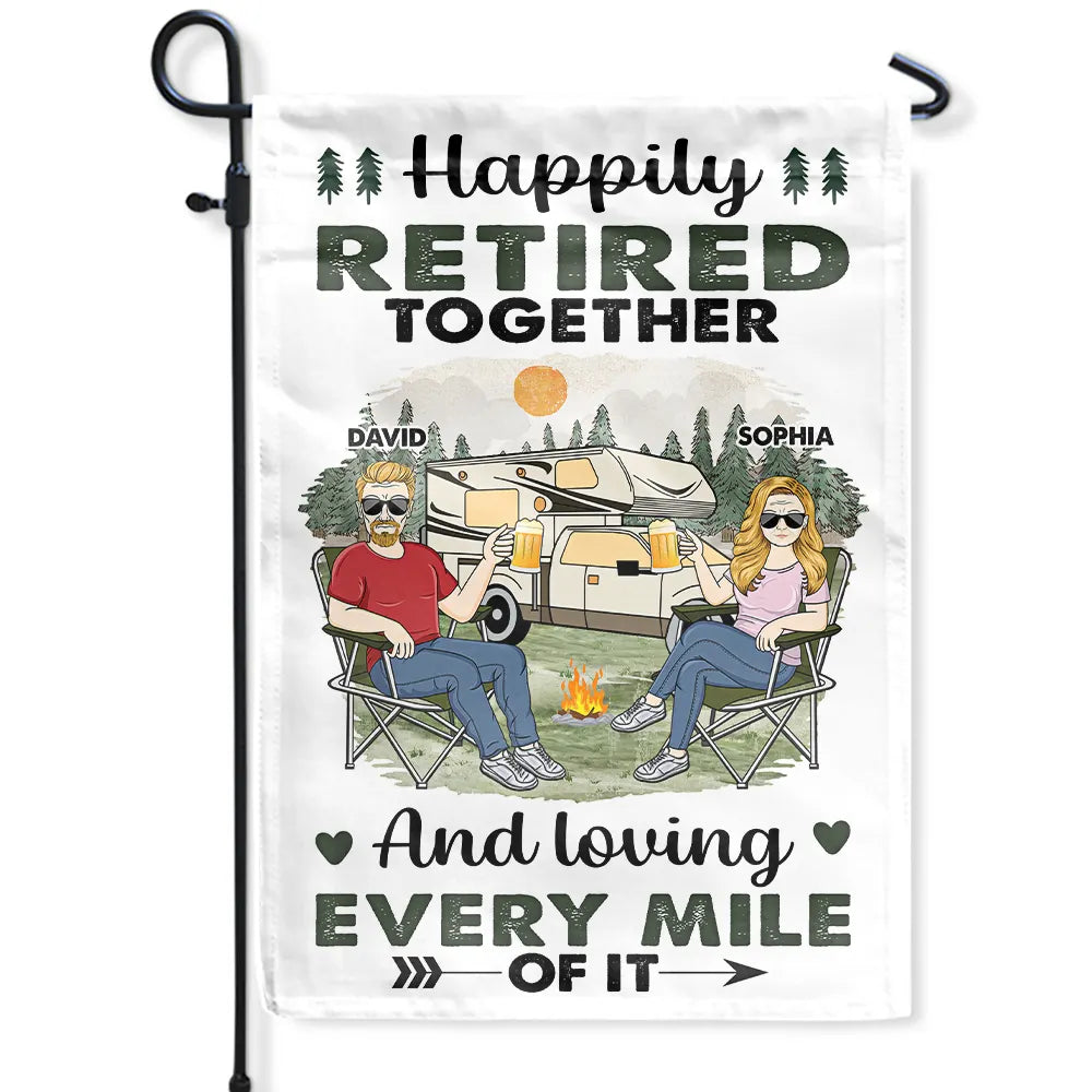 Loving Every Miles Of It Camping Couples - Personalized Flag