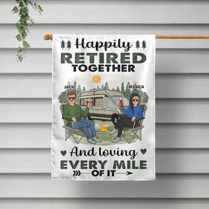 Loving Every Miles Of It Camping Couples - Personalized Flag