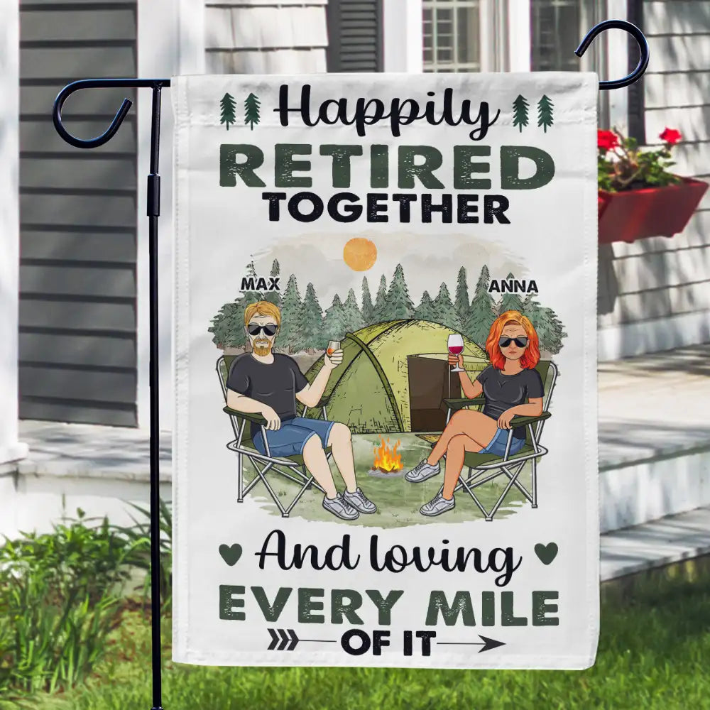 Loving Every Miles Of It Camping Couples - Personalized Flag