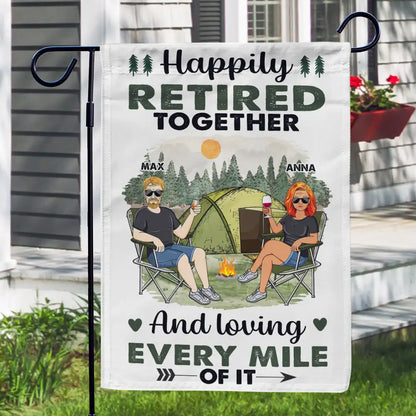 Loving Every Miles Of It Camping Couples - Personalized Flag