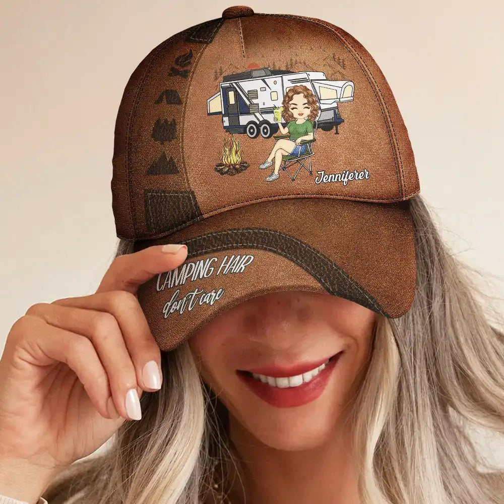 Camping Hair Don't Care - Personalized Classic Cap
