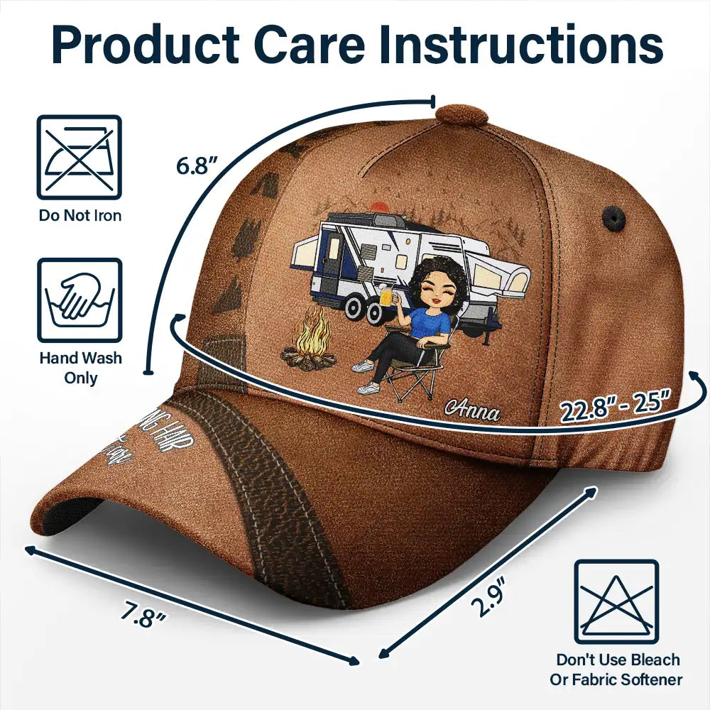 Camping Hair Don't Care - Personalized Classic Cap