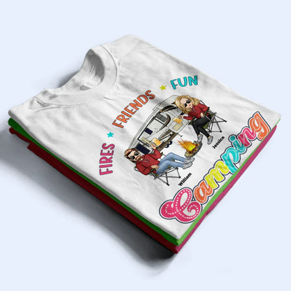 Fire Friends Fun Camping Crew - Personalized T Shirt