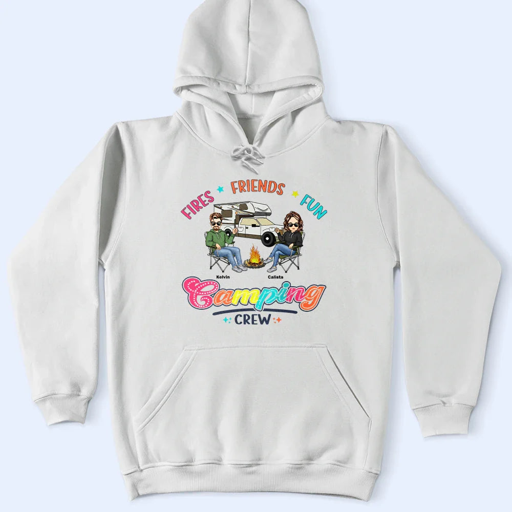 Fire Friends Fun Camping Crew - Personalized T Shirt