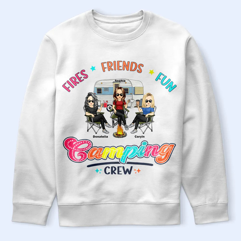 Fire Friends Fun Camping Crew - Personalized T Shirt