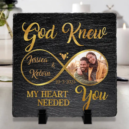 Custom Photo All Of Me Loves All Of You Couples - Personalized Rectangle Memorial Garden Stone