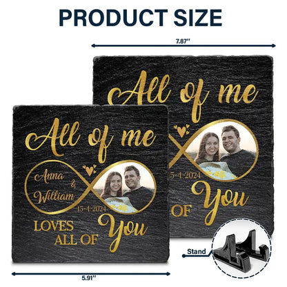 Custom Photo All Of Me Loves All Of You Couples - Personalized Rectangle Memorial Garden Stone