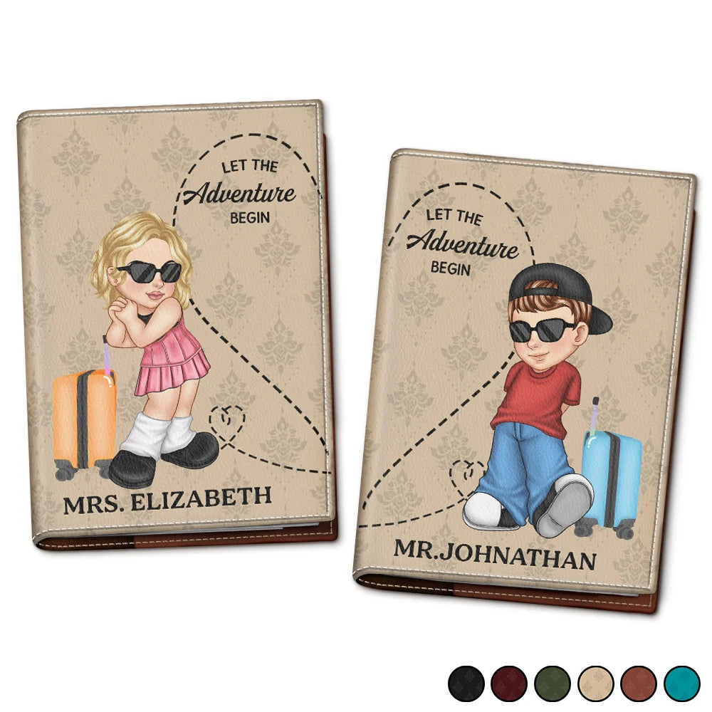 Let The Adventure Begin Y2K Couple - Personalized Passport Cover, Passport Holder