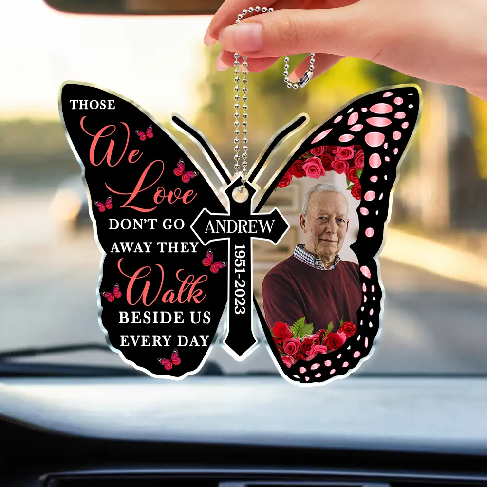 Custom Photo I Will Carry You With Me Memorial - Personalized Acrylic Car Hanger