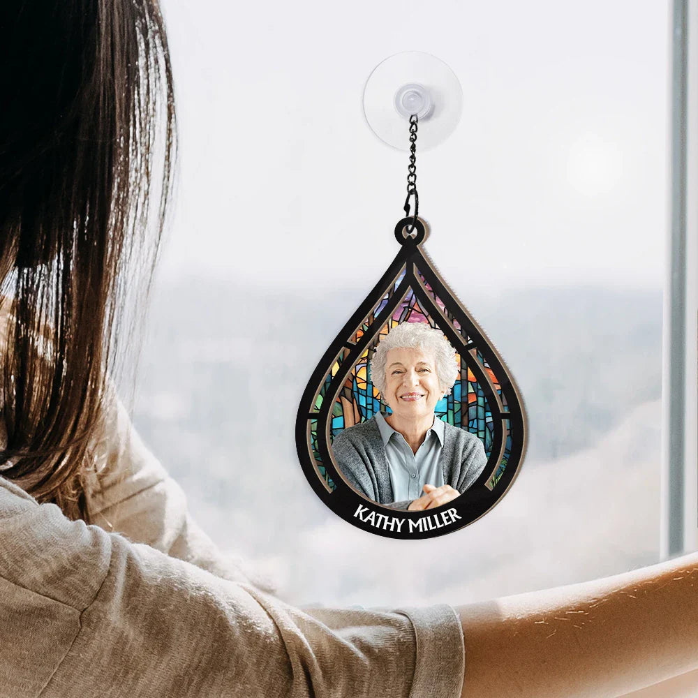 Custom Photo Memorial Always With You - Personalized Window Hanging Suncatcher Ornament