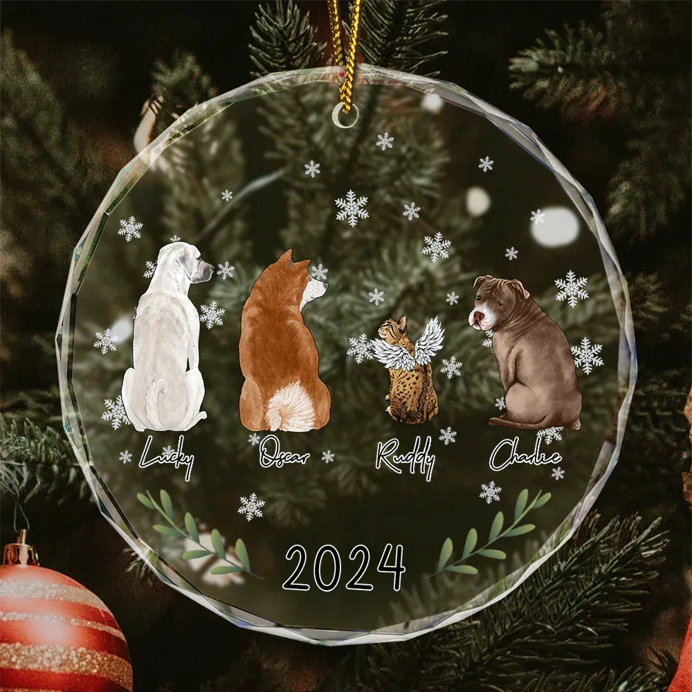 My Dogs Cats Pet 2024 - Personalized Circle Acrylic Ornament