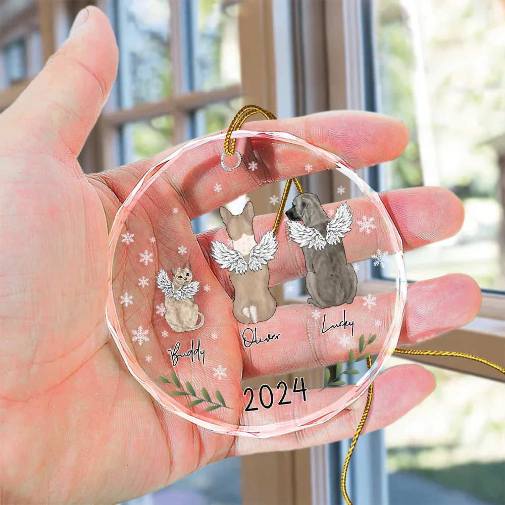 My Dogs Cats Pet 2024 - Personalized Circle Acrylic Ornament