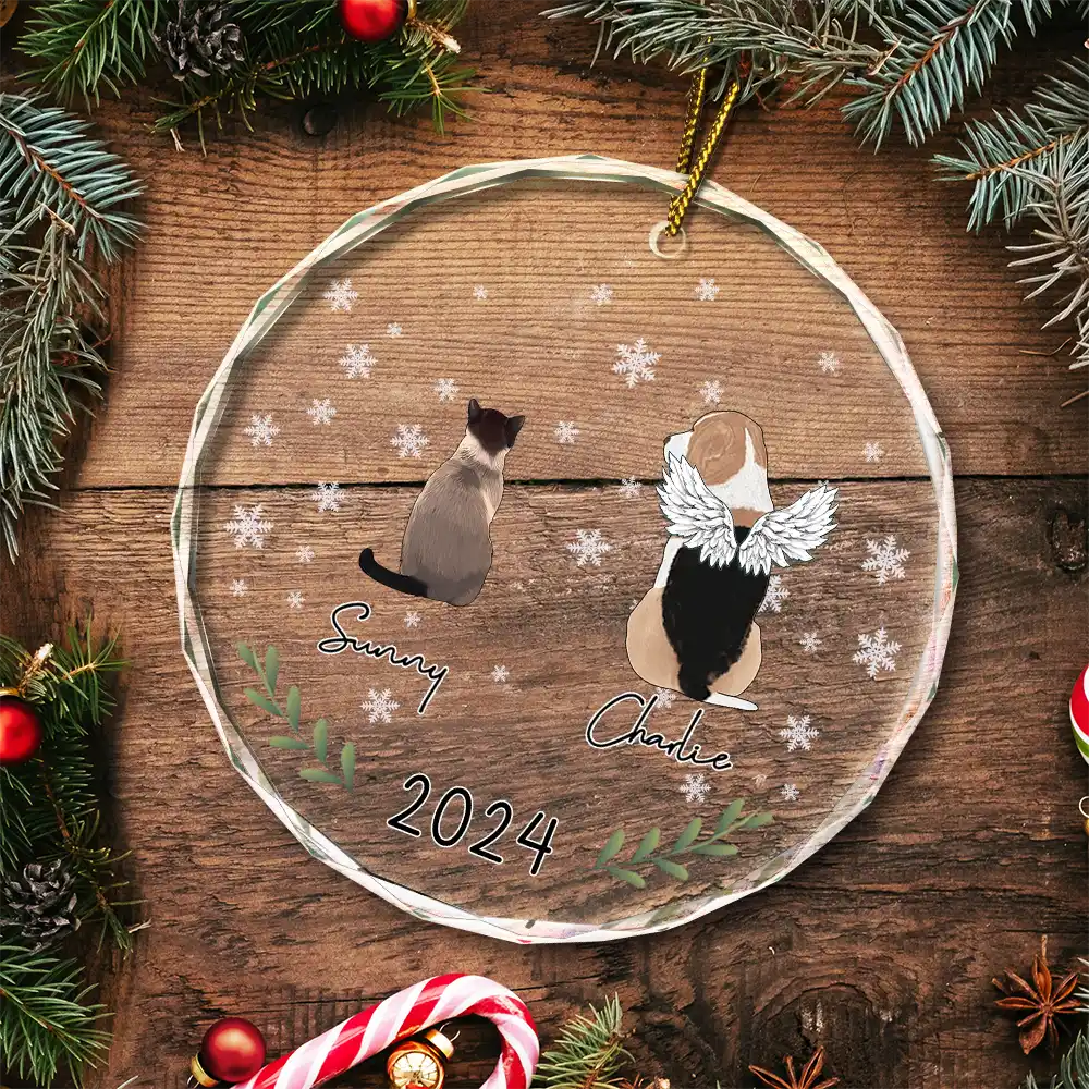 My Dogs Cats Pet 2024 - Personalized Circle Acrylic Ornament