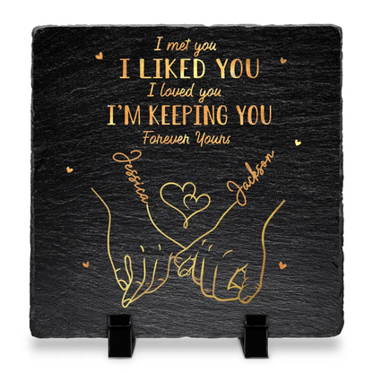 I Met You I Liked You Couples - Personalized Rectangle Memorial Garden Stone