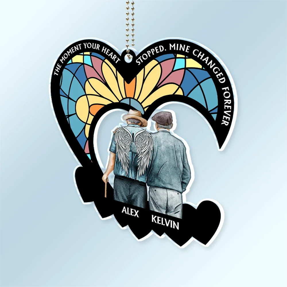 The Moment Your Heart Stopped Memorial - Personalized Acrylic Car Hanger