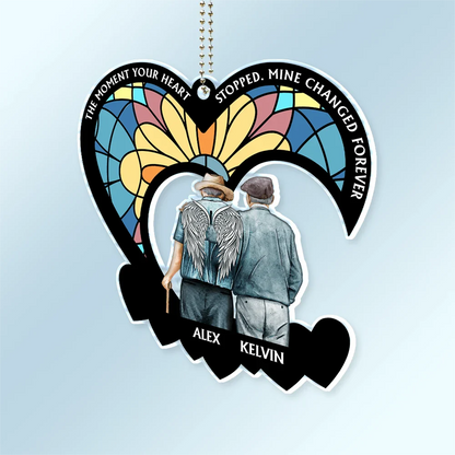 The Moment Your Heart Stopped Memorial - Personalized Acrylic Car Hanger
