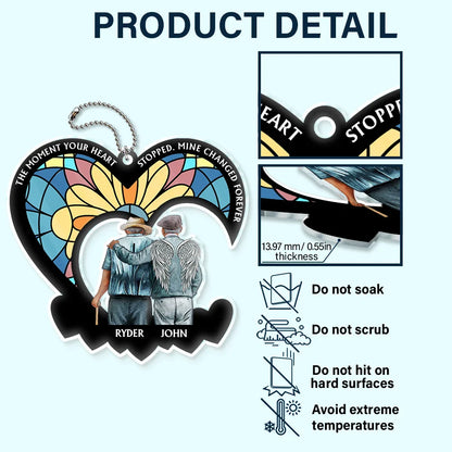 The Moment Your Heart Stopped Memorial - Personalized Acrylic Car Hanger