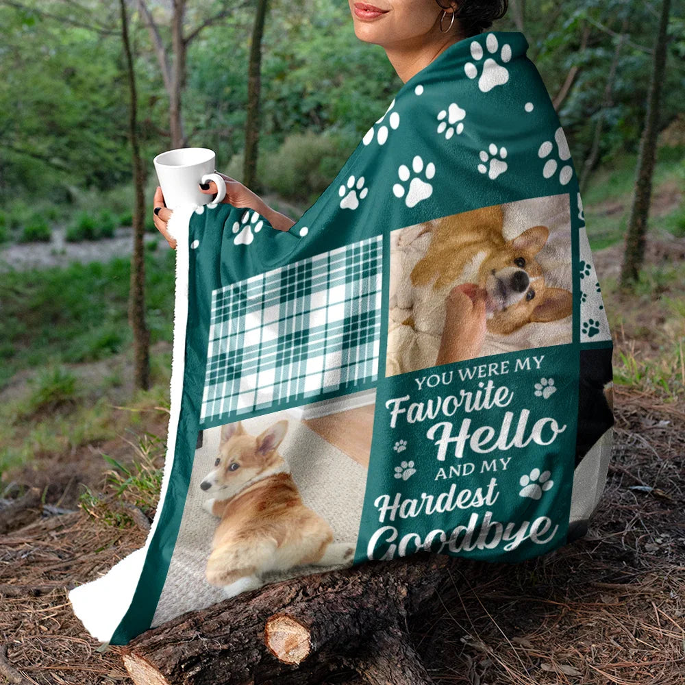 Custom Photo Memorial You Were My Favorite Pet Lover - Personalized Fleece Blanket, Sherpa Blanket