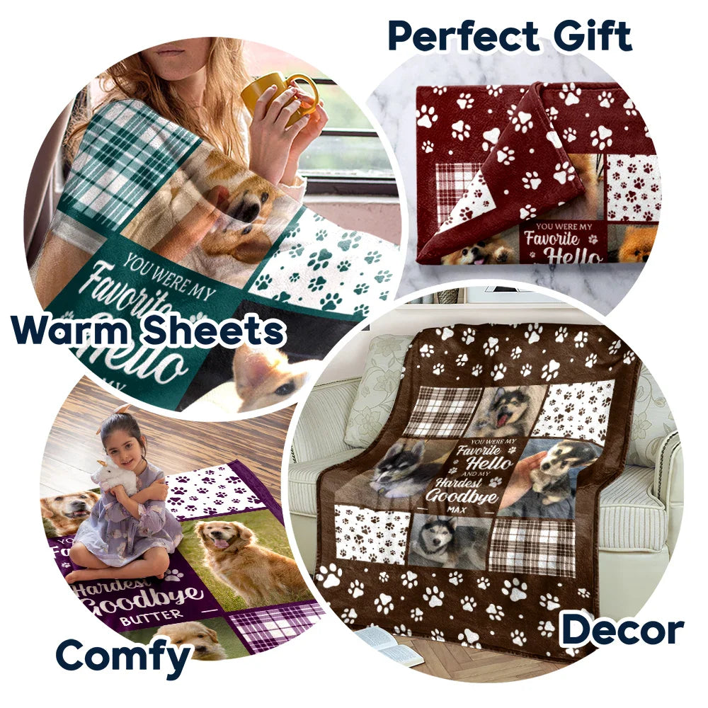 Custom Photo Memorial You Were My Favorite Pet Lover - Personalized Fleece Blanket, Sherpa Blanket