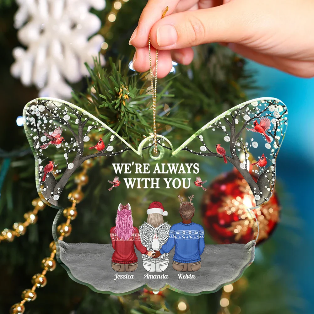 Memorial - I'm Always With You Butterfly - Personalized Custom Shaped Acrylic Ornament