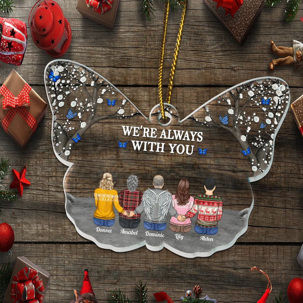 Memorial - I'm Always With You Butterfly - Personalized Custom Shaped Acrylic Ornament