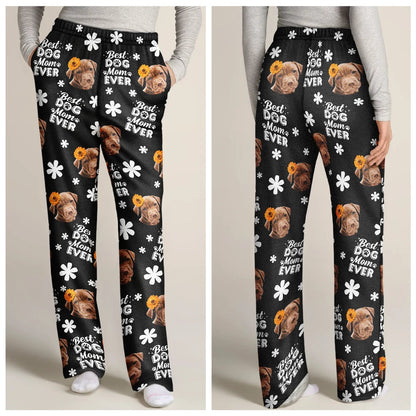 Custom Photo Best Dog Dad Dog Mom - Personalized Pajama Pants