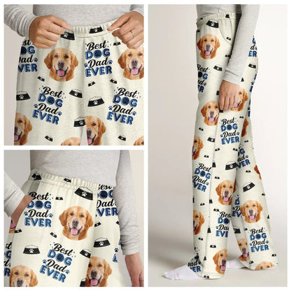 Custom Photo Best Dog Dad Dog Mom - Personalized Pajama Pants