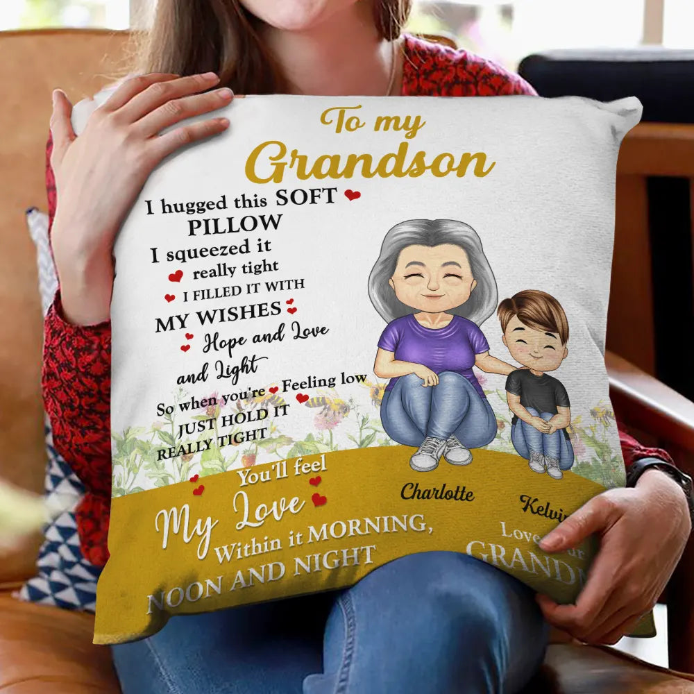 Yellow Hug This Soft Pillow Filled It With My Wish - Personalized Pillow