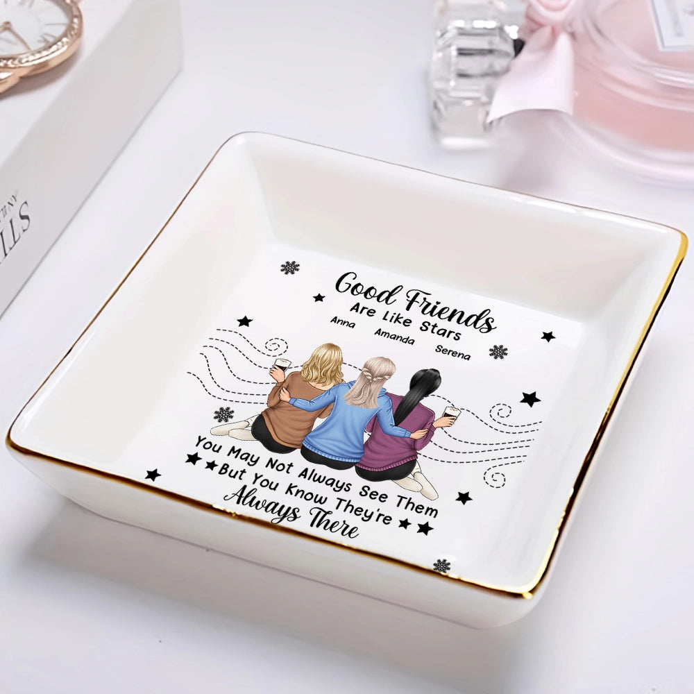 Good Friends Are Like Stars - Personalized Ring Dish