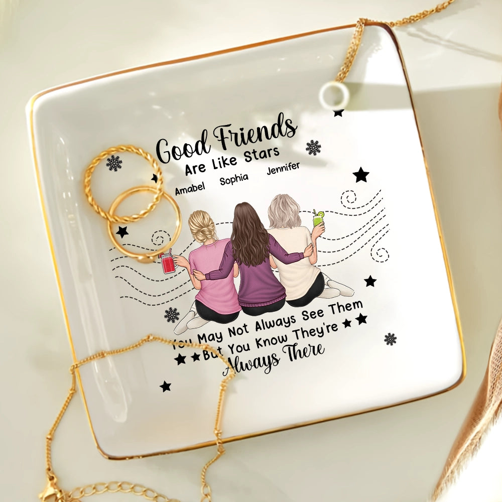 Good Friends Are Like Stars - Personalized Ring Dish