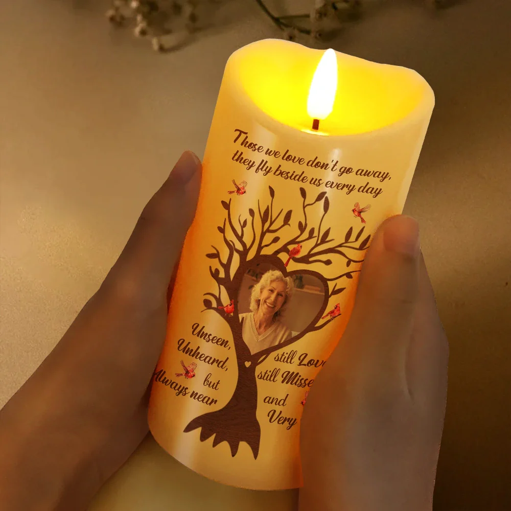 Custom Photo They Fly Beside Us Everyday - Personalized Flameless LED Candle