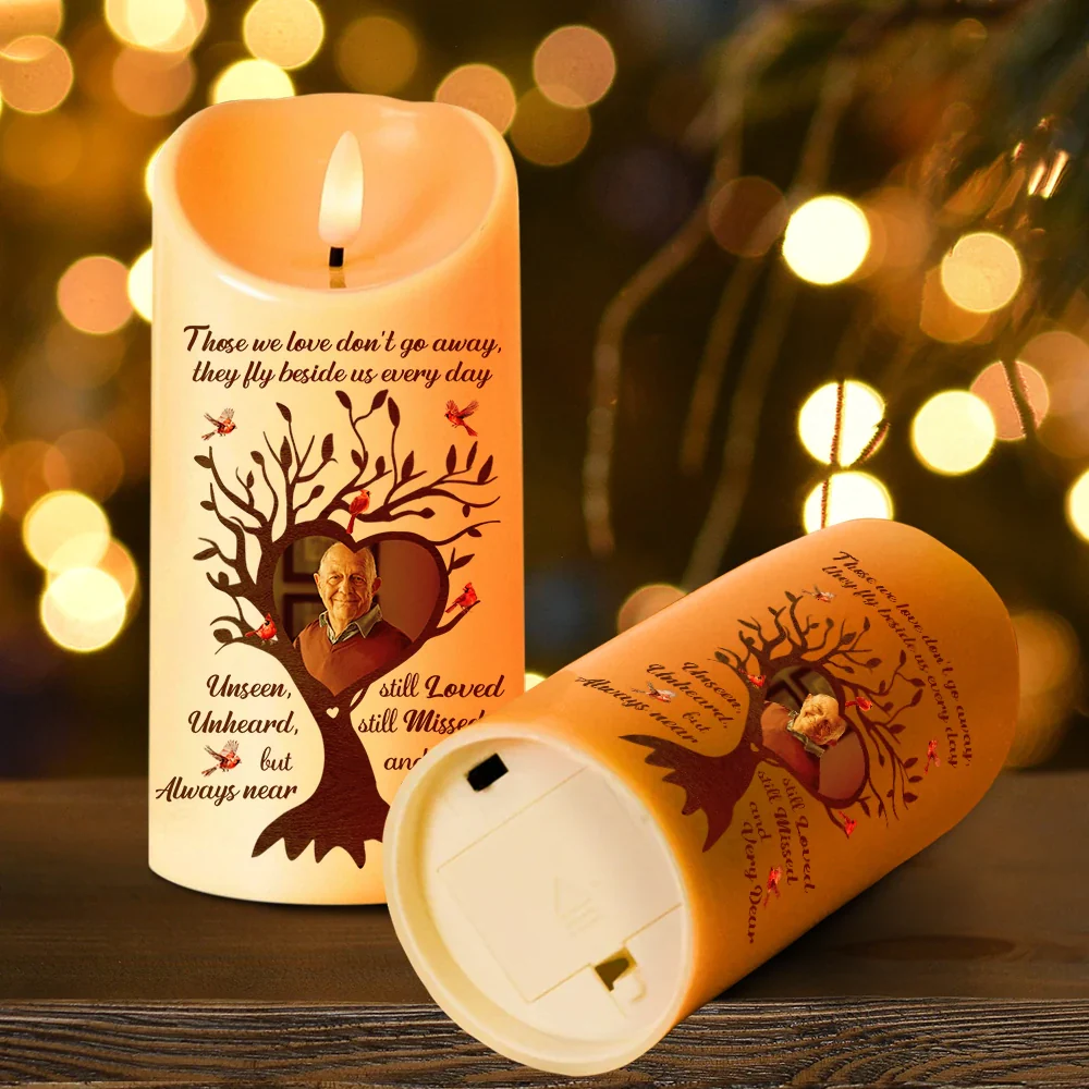 Custom Photo They Fly Beside Us Everyday - Personalized Flameless LED Candle