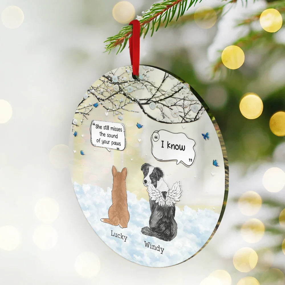 Dog Cat Memorial They Still Talk About You - Personalized Custom Shaped Mirror Ornament