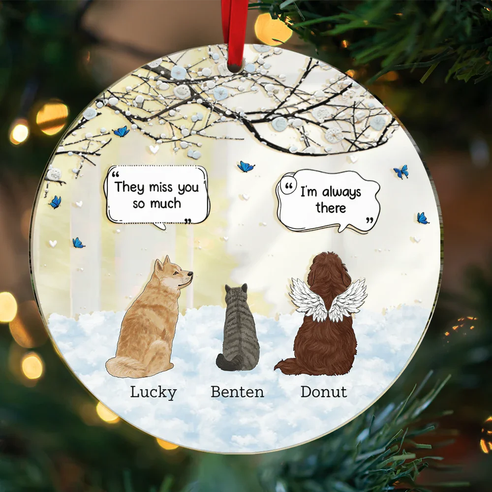 Dog Cat Memorial They Still Talk About You - Personalized Custom Shaped Mirror Ornament