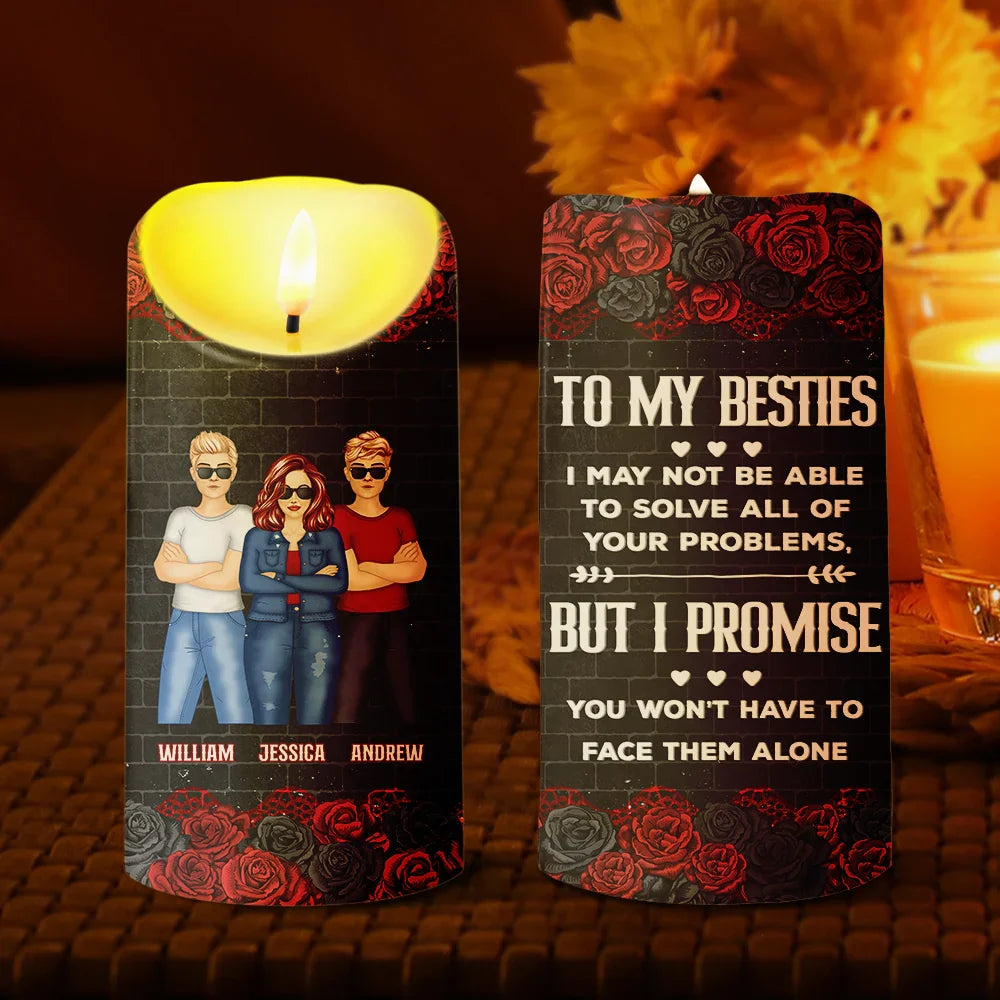 Gift For Bestie,Funny - Because Of You I Laugh A Little Harder - Personalized Flameless LED Candle