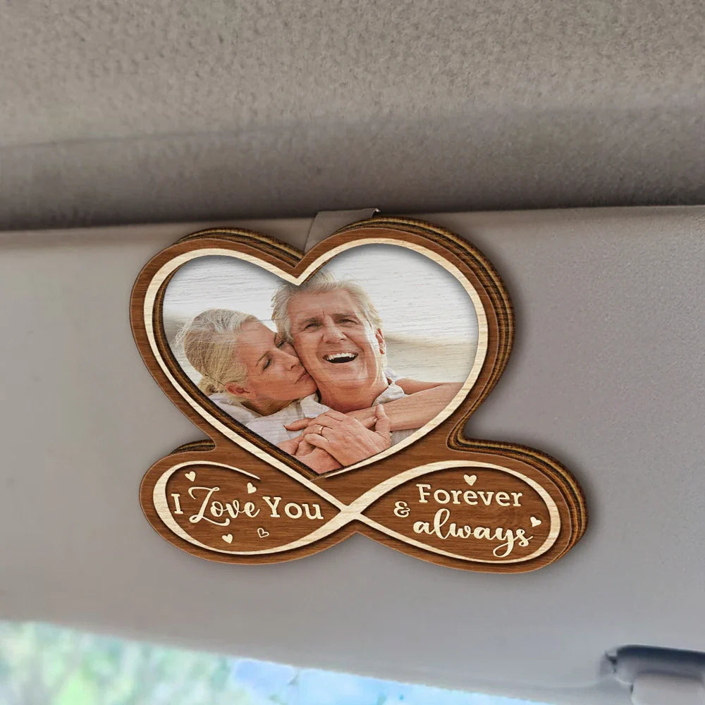 Custom Photo Heart Drive Safe - Personalized Custom Shaped Car Visor Clip