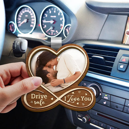 Custom Photo Heart Drive Safe - Personalized Custom Shaped Car Visor Clip