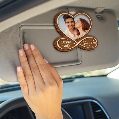 Custom Photo Heart Drive Safe - Personalized Custom Shaped Car Visor Clip