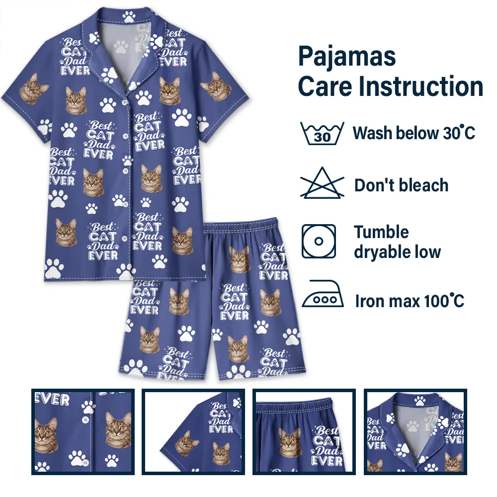 Custom Photo Best Dog Mom Dog Dad Cat Dad Cat Mom - Personalized Short Pajamas Set