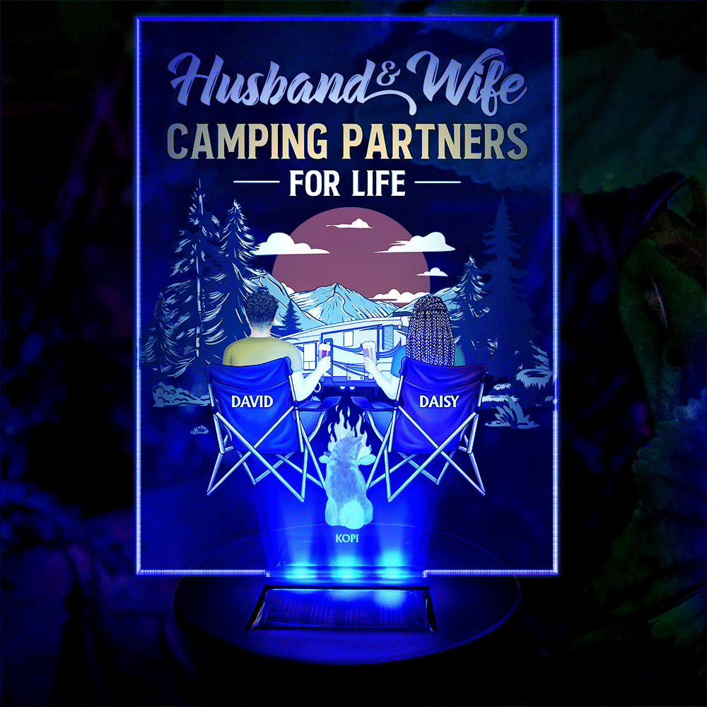 Making Memories One Campsite At A Time Camping Couple - Personalized Solar Light