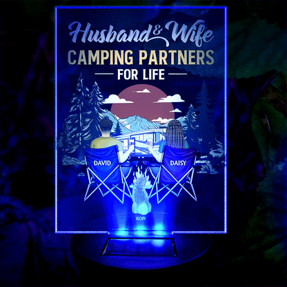 Making Memories One Campsite At A Time Camping Couple - Personalized Solar Light