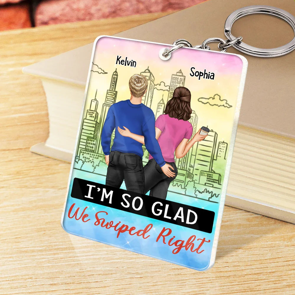 Started With A Message Song QR Code Couples - Personalized Acrylic Keychain