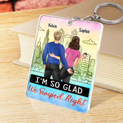 Started With A Message Song QR Code Couples - Personalized Acrylic Keychain