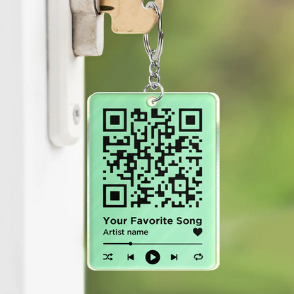 Started With A Message Song QR Code Couples - Personalized Acrylic Keychain