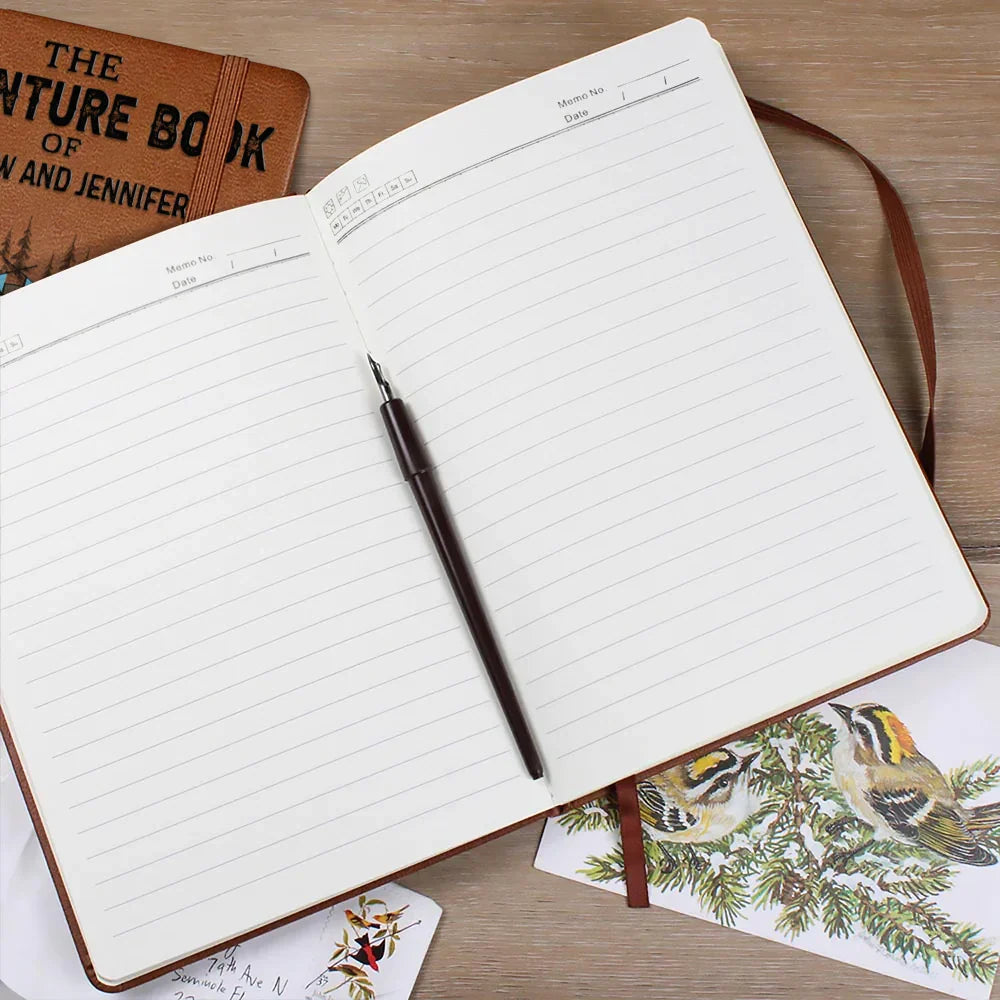 The Adventure Book Couple Camping - Personalized Leather Journal