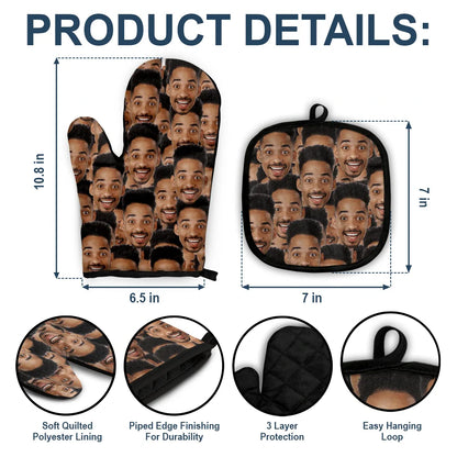 Custom Photo Pet Face - Personalized Oven Mitts, Pot Holders