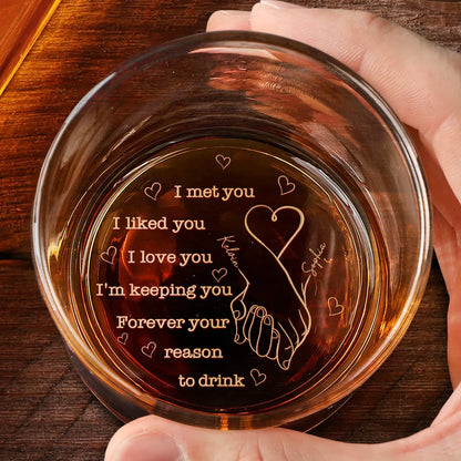 I Met You I Liked You Couples - Personalized Engraved Whiskey Glass
