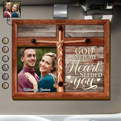 Custom Photo My Heart Needed You - Personalized Custom Shaped Car Visor Clip